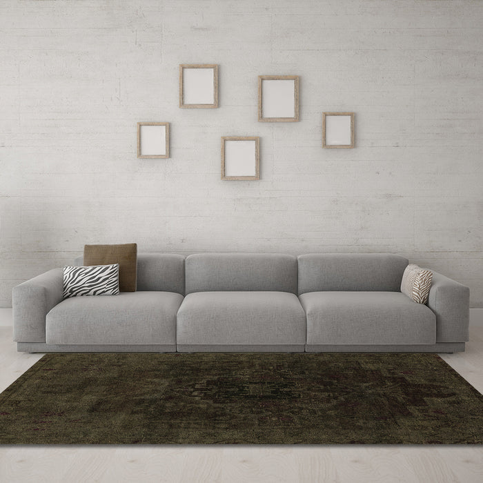 Machine Washable Abstract Brown Modern Rug in a Living Room,, wshabs2464brn