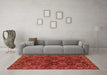 Machine Washable Abstract Brown Modern Rug in a Living Room,, wshabs2465brn