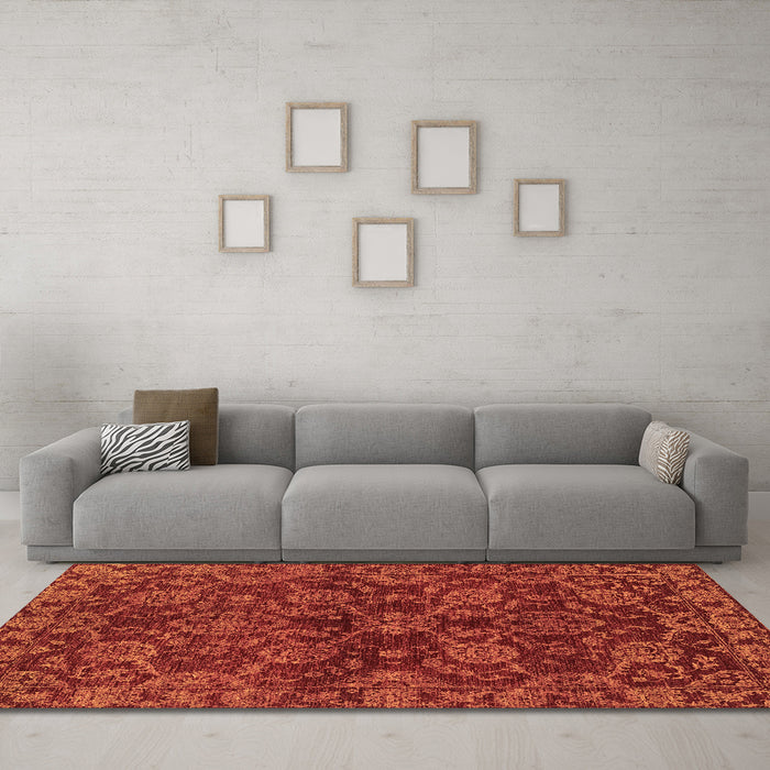 Machine Washable Abstract Brown Modern Rug in a Living Room,, wshabs2465brn
