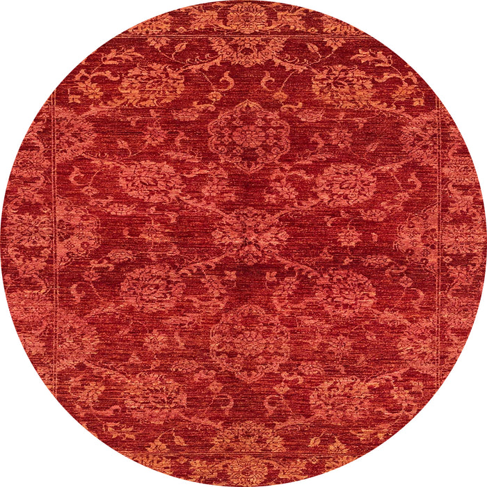 Round Abstract Red Modern Rug, abs2465