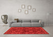 Machine Washable Abstract Orange Modern Area Rugs in a Living Room, wshabs2465org