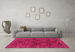 Machine Washable Abstract Pink Modern Rug in a Living Room, wshabs2465pnk