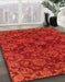 Abstract Red Modern Rug in Family Room, abs2465