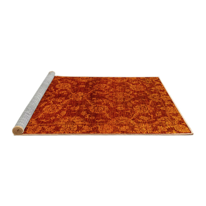 Sideview of Machine Washable Abstract Yellow Modern Rug, wshabs2465yw