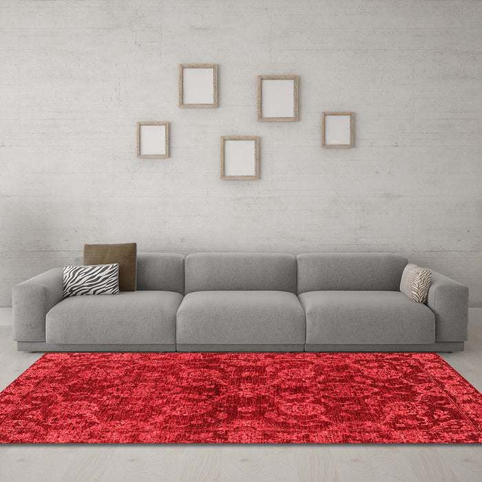 Modern Red Washable Rugs