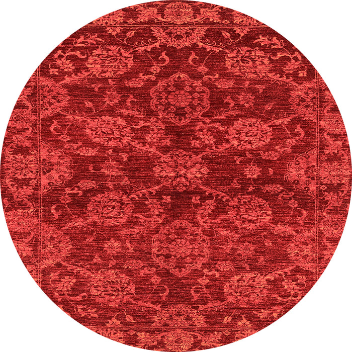 Round Abstract Orange Modern Rug, abs2465org