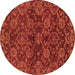 Round Abstract Brown Modern Rug, abs2465brn