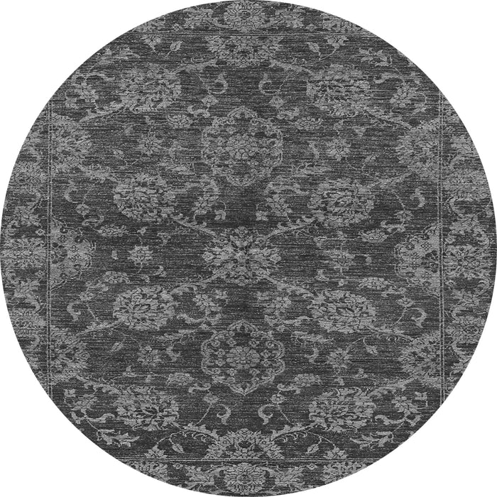 Round Machine Washable Abstract Gray Modern Rug, wshabs2465gry