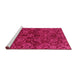 Sideview of Machine Washable Abstract Pink Modern Rug, wshabs2465pnk