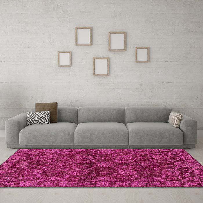 Machine Washable Abstract Purple Modern Area Rugs in a Living Room, wshabs2465pur