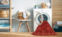 Machine Washable Abstract Red Rug in a Washing Machine, wshabs2465