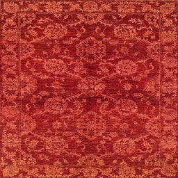 Square Machine Washable Abstract Red Rug, wshabs2465