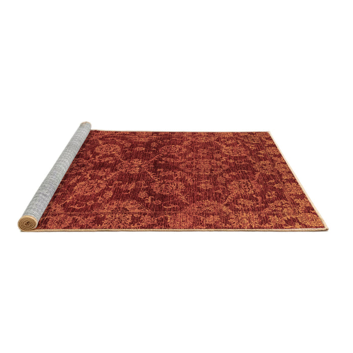 Sideview of Machine Washable Abstract Brown Modern Rug, wshabs2465brn