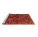 Sideview of Machine Washable Abstract Brown Modern Rug, wshabs2465brn