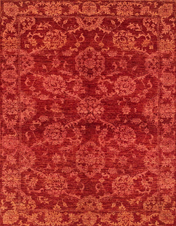 Machine Washable Abstract Red Rug, wshabs2465