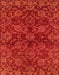 Machine Washable Abstract Red Rug, wshabs2465