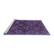 Sideview of Machine Washable Abstract Blue Modern Rug, wshabs2465blu