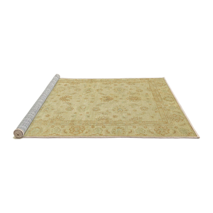 Sideview of Machine Washable Abstract Mustard Yellow Rug, wshabs2466
