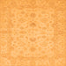 Square Oriental Orange Traditional Rug, abs2466org