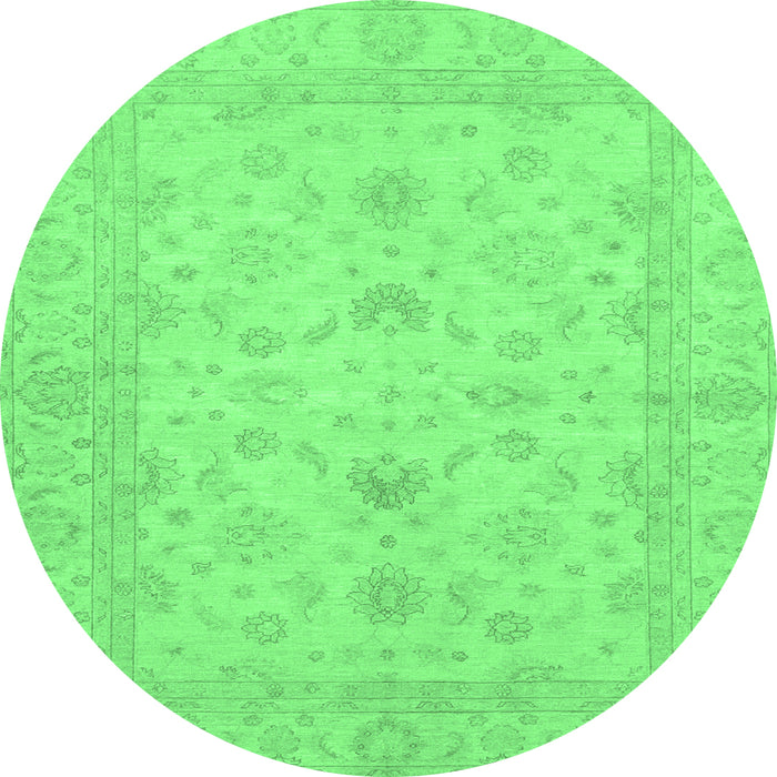 Round Oriental Emerald Green Traditional Rug, abs2466emgrn