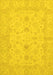 Machine Washable Oriental Yellow Traditional Rug, wshabs2466yw