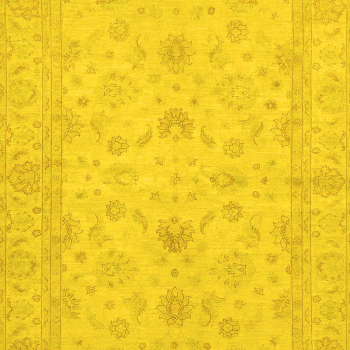 Machine Washable Oriental Yellow Traditional Rug, wshabs2466yw