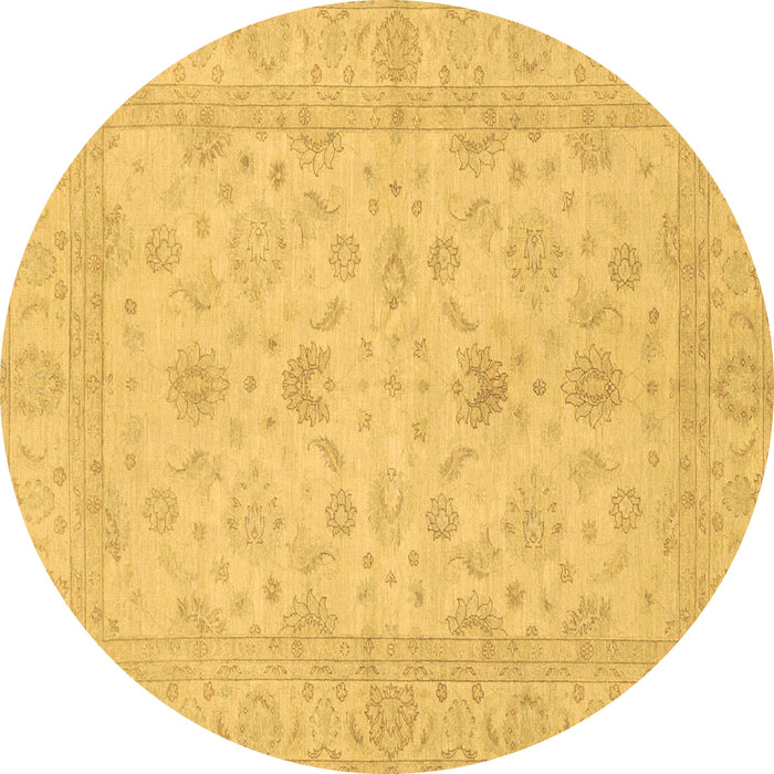 Round Oriental Brown Traditional Rug, abs2466brn