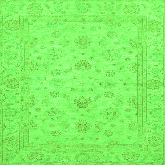 Square Oriental Green Traditional Rug, abs2466grn