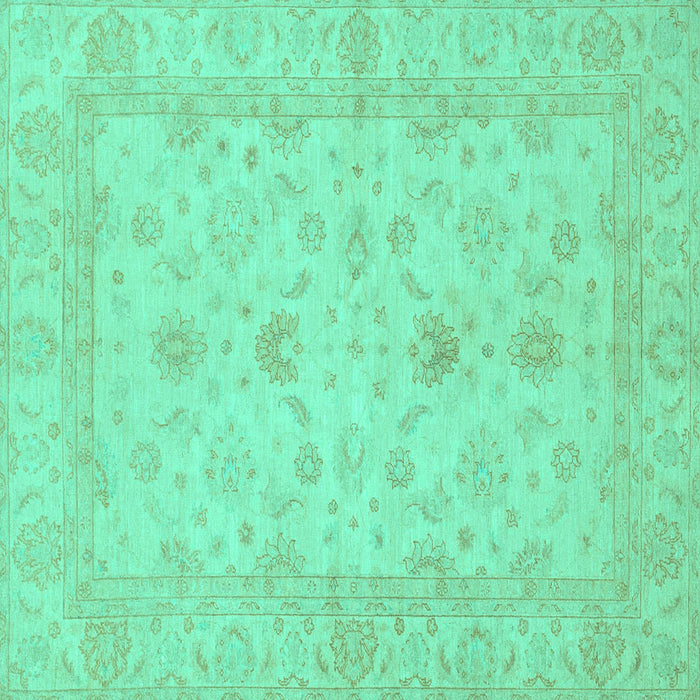 Square Oriental Turquoise Traditional Rug, abs2466turq