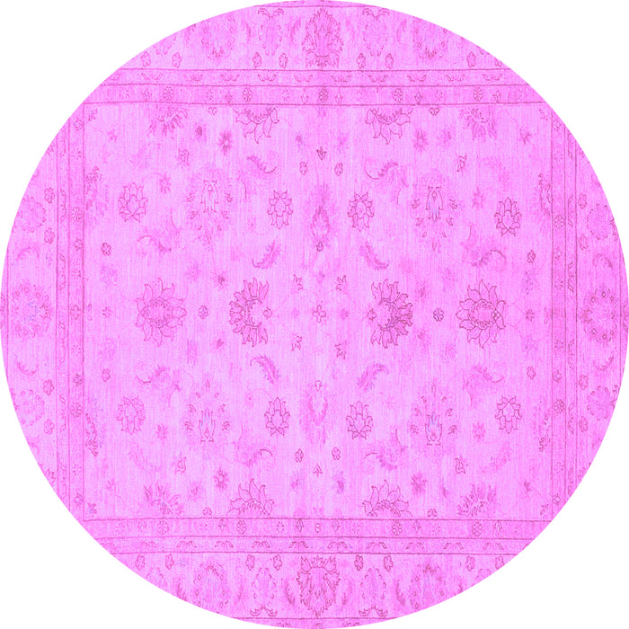Round Machine Washable Oriental Purple Traditional Area Rugs, wshabs2466pur