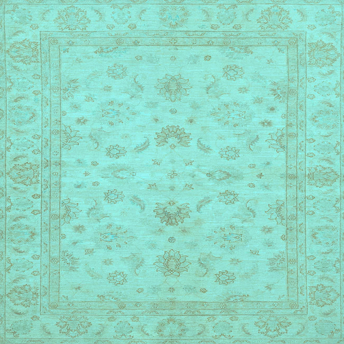 Square Machine Washable Oriental Light Blue Traditional Rug, wshabs2466lblu