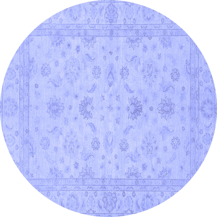 Round Oriental Blue Traditional Rug, abs2466blu