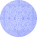 Round Oriental Blue Traditional Rug, abs2466blu