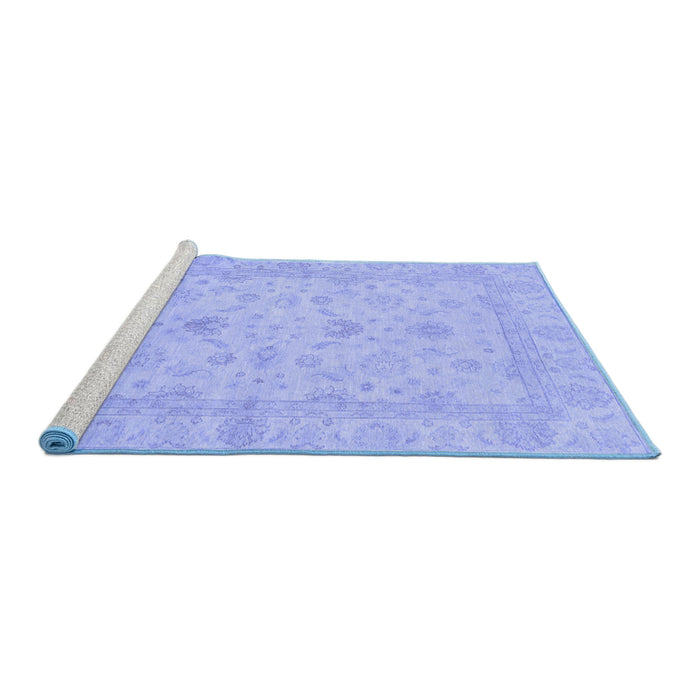 Sideview of Machine Washable Oriental Blue Traditional Rug, wshabs2466blu