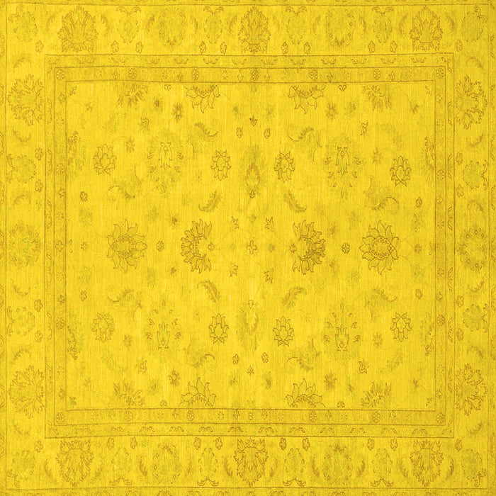 Square Oriental Yellow Traditional Rug, abs2466yw