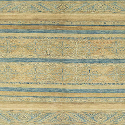Square Abstract Copper Green Modern Rug, abs2467