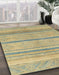 Abstract Copper Green Modern Rug in Family Room, abs2467