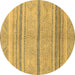 Round Abstract Brown Modern Rug, abs2467brn