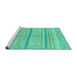 Sideview of Machine Washable Abstract Turquoise Modern Area Rugs, wshabs2467turq