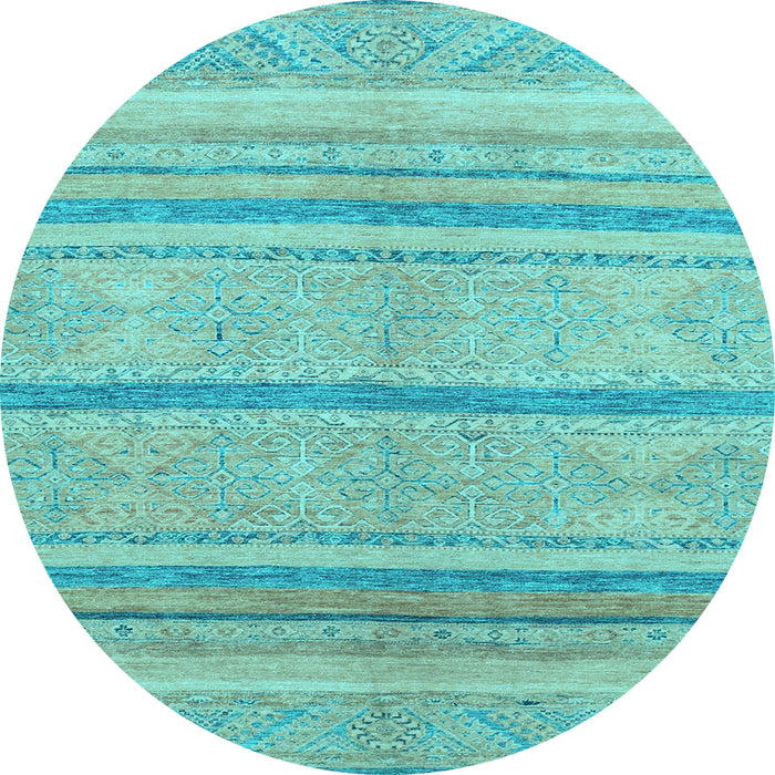 Round Abstract Light Blue Modern Rug, abs2467lblu