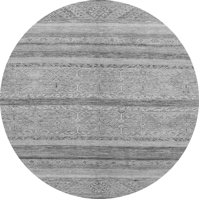 Round Machine Washable Abstract Gray Modern Rug, wshabs2467gry