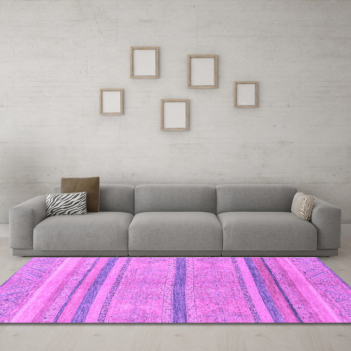 Machine Washable Abstract Purple Modern Area Rugs in a Living Room, wshabs2467pur