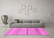 Machine Washable Abstract Pink Modern Rug in a Living Room, wshabs2467pnk