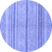 Round Abstract Blue Modern Rug, abs2467blu