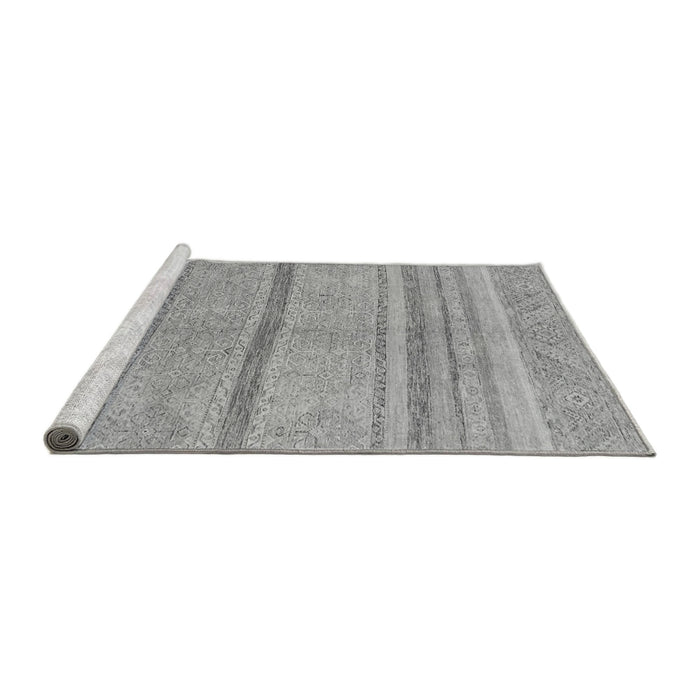 Sideview of Machine Washable Abstract Gray Modern Rug, wshabs2467gry