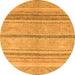 Round Abstract Orange Modern Rug, abs2467org