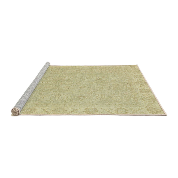 Sideview of Machine Washable Abstract Brown Gold Rug, wshabs2468