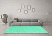 Machine Washable Abstract Turquoise Modern Area Rugs in a Living Room,, wshabs2468turq