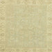 Square Machine Washable Abstract Brown Gold Rug, wshabs2468