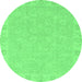 Round Abstract Emerald Green Modern Rug, abs2468emgrn